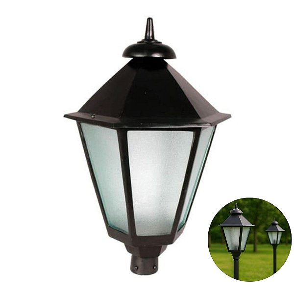 Luminária para Poste Jardim Italiana Grande