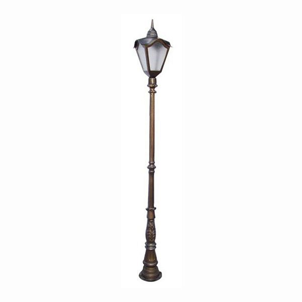 Poste De Jardim Alumínio Romano com 01 Luminária