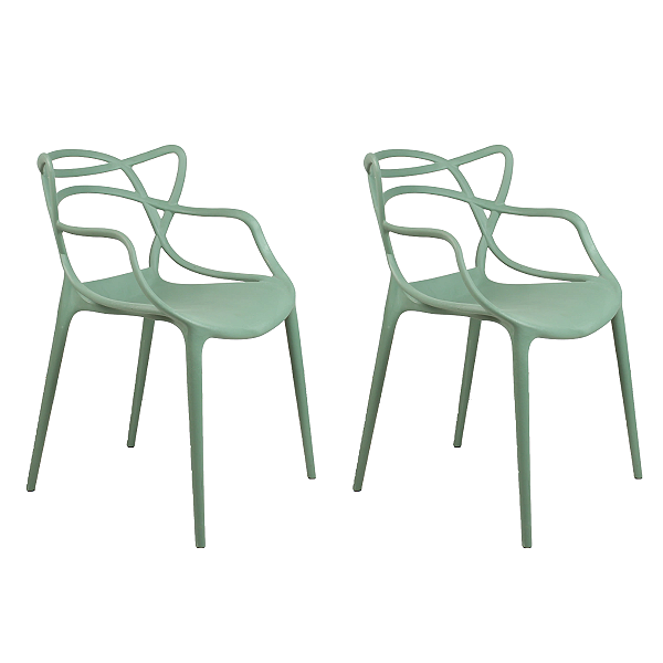 Kit 2 Cadeiras Alegra Polipropileno Mesa Jantar Cozinha Varanda Jardim Piscina Escritório