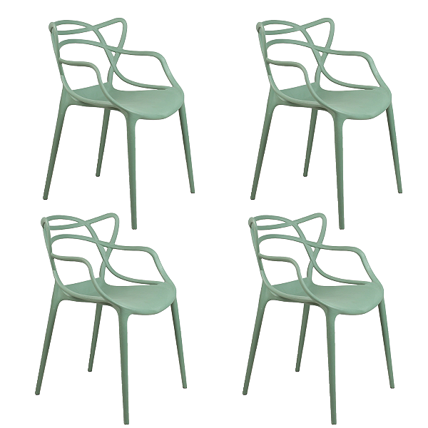 Kit 4 Cadeiras Alegra Polipropileno Mesa Jantar Cozinha Varanda Jardim Piscina Escritório