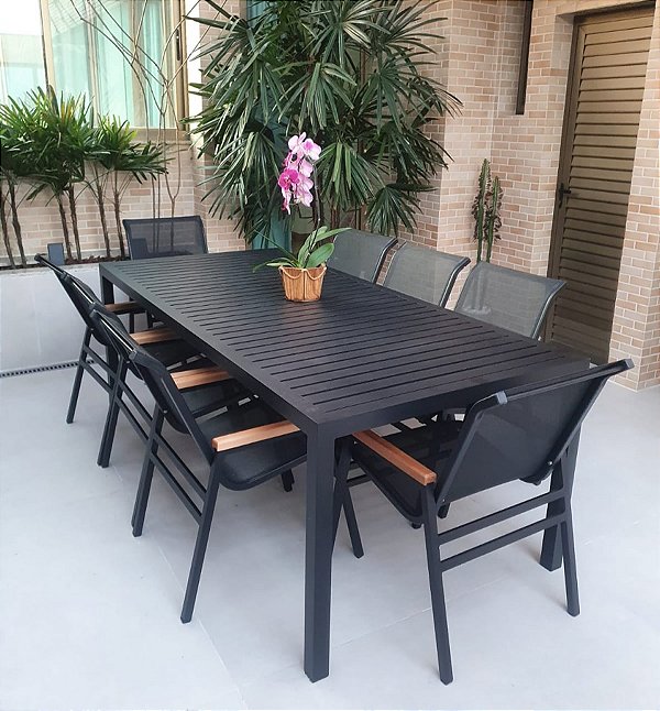 Jogo De Mesa Ripada 8 Cadeiras Cactos De Jardim Piscina Jantar