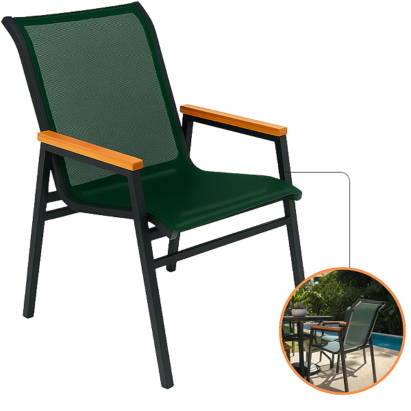 Poltrona Cadeira Com Braço Madeira Modelo Praia Nossa Kasa Área Externa Jantar Piscina