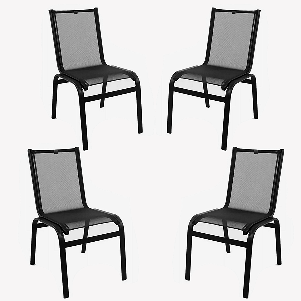 Kit 4 Cadeiras Sevilha Premium Sem Braço Área Jantar Gourmet Jardim Externa