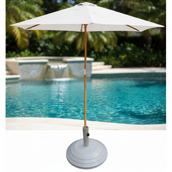 Ombrelone Solar Pro Madeira Bipartido 2,40m com Base Alumínio 20kg Nossa Kasa