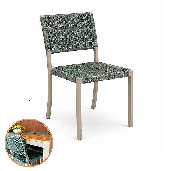 Cadeira Majestic Alumínio E Corda Náutica Premium Área Externa E Cozinha