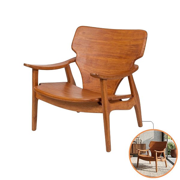 Poltrona Poeta Madeira Maciça Peroba Rosa Rústica Varanda E Jardim