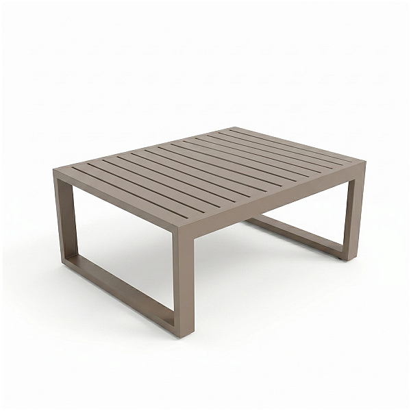 Mesa de Centro Torino Alumínio Ripado 80x60cm Resistente à Corrosão