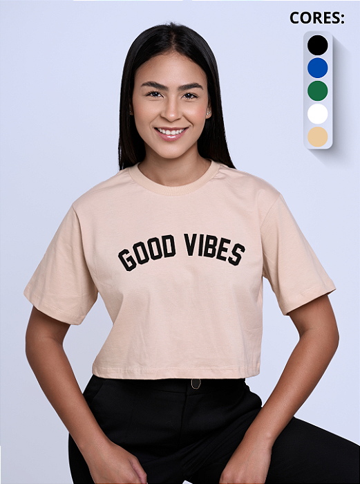 Cropped Feminino "Good Vibes"