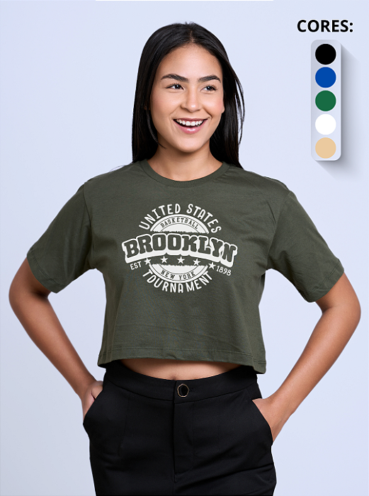 Cropped Feminino "Brooklyn - United States"
