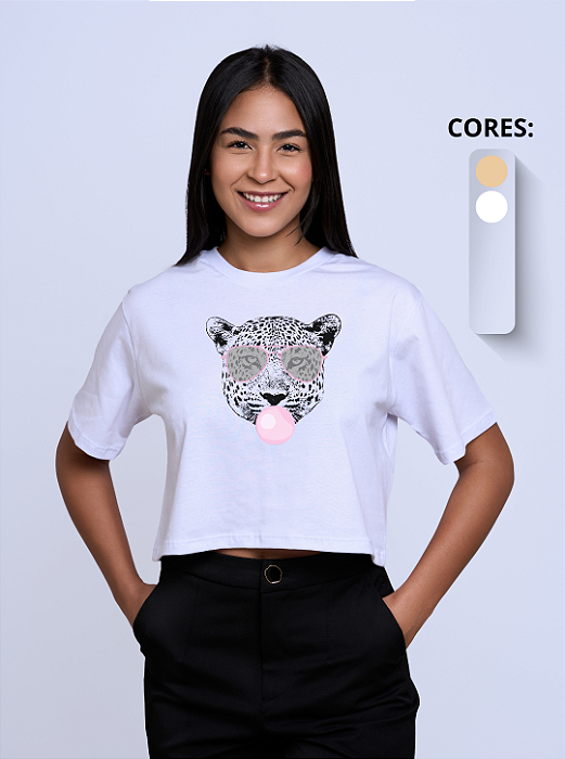 Cropped Feminino "Tigre de óculos"