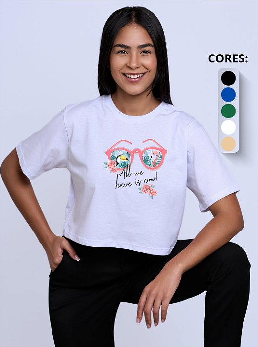 Cropped Feminino "Óculos florestal tropical"