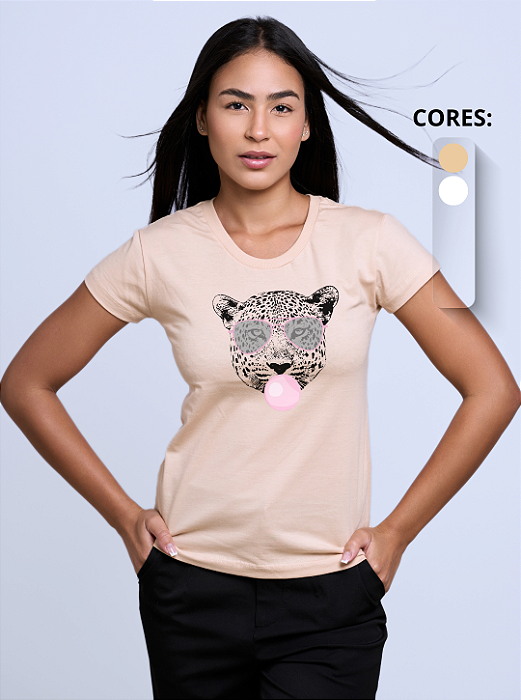 T-shirt Feminina ''Tigre de óculos''