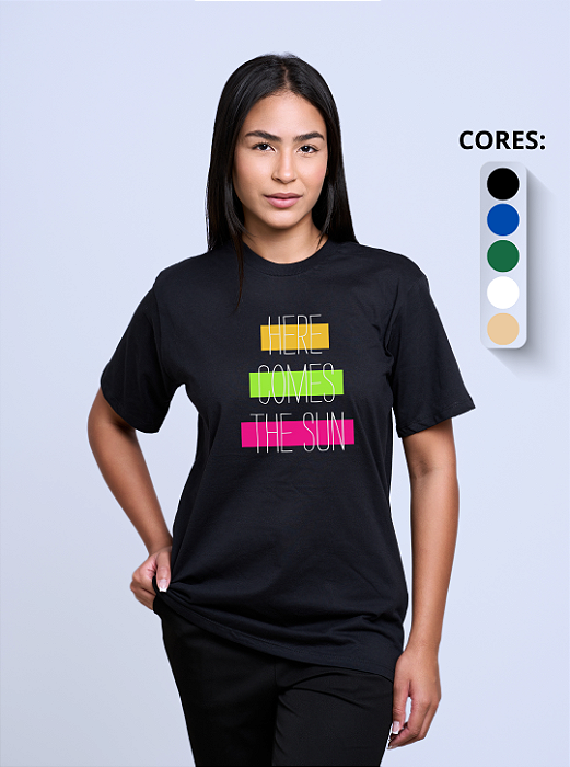 T-shirt Oversized Feminina "Here comes the sun"