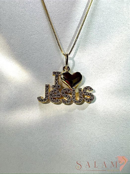 Gargantilha Jesus cravejado