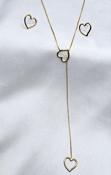 Conjunto de Gravata Coração