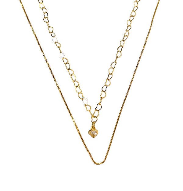 Colar Duplo Zircônia