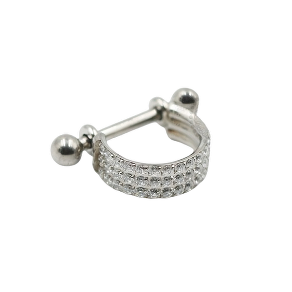 Piercing Conch Triplo Cravejado 2 em 1