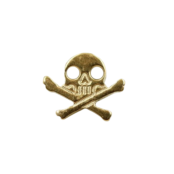 Piercing Labret Caveira Gold (Titânio)