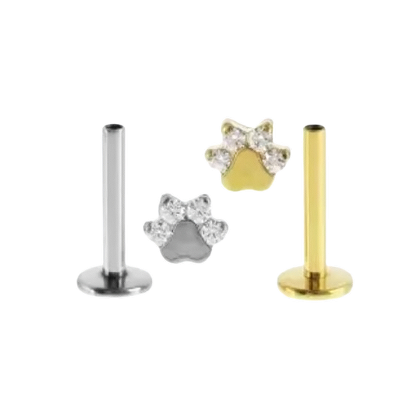 Piercing Labret Patinha Cravejada (Titânio)