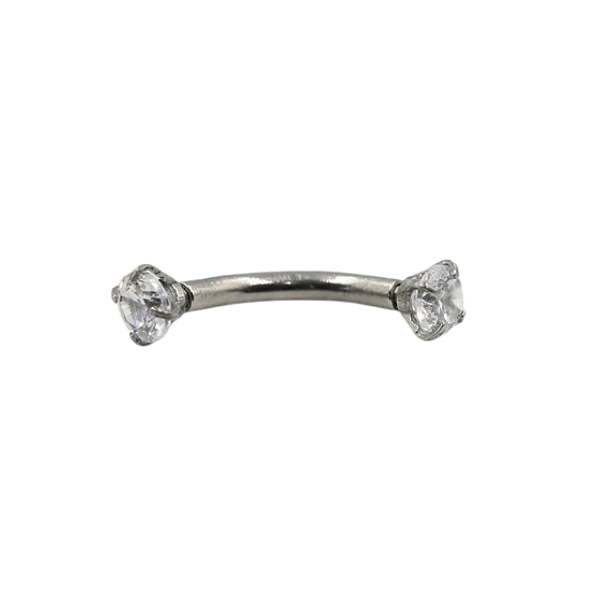 Piercing Micro Curvo com Zircônia (Aço Cirúrgico)