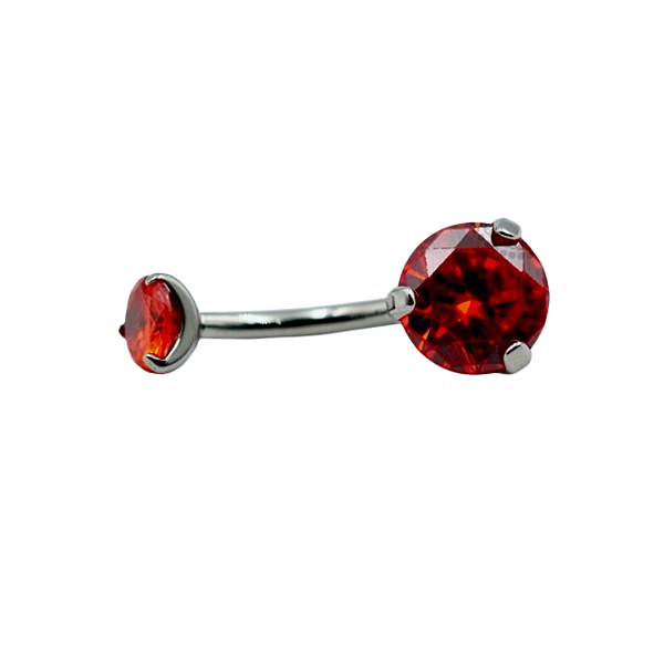 Piercing de umbigo Zircônia Vermelho (Titânio)