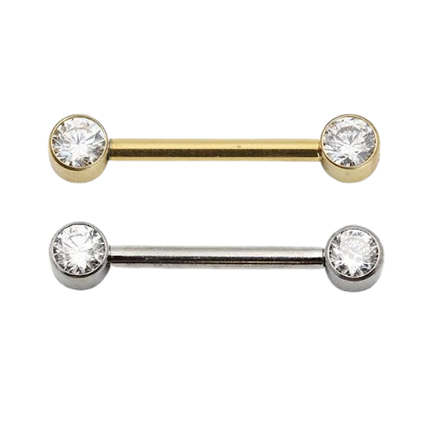 Piercing de Mamilo com Zircônias (Titânio)