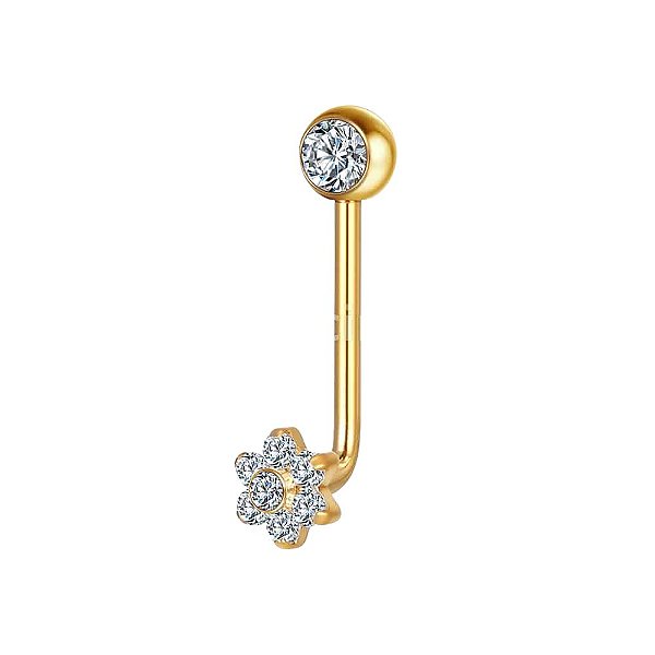 Piercing Intimo Flor Zircônia Cravejada titânio
