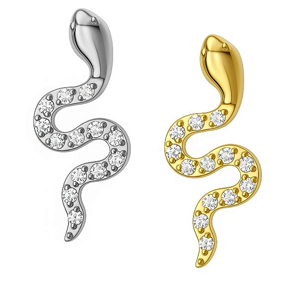 Labret serpente cravejada (Titanio)