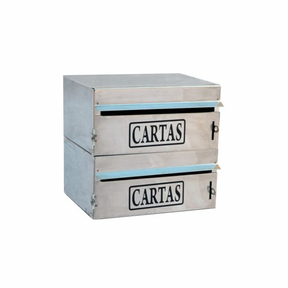 Caixa Correio Condomínio 2 Módulos  - 15x23x22 para muro (abre pela frente)