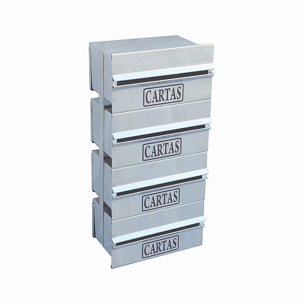 Caixa Correio Condomínio 4 Módulos - 15x23x44 para muro