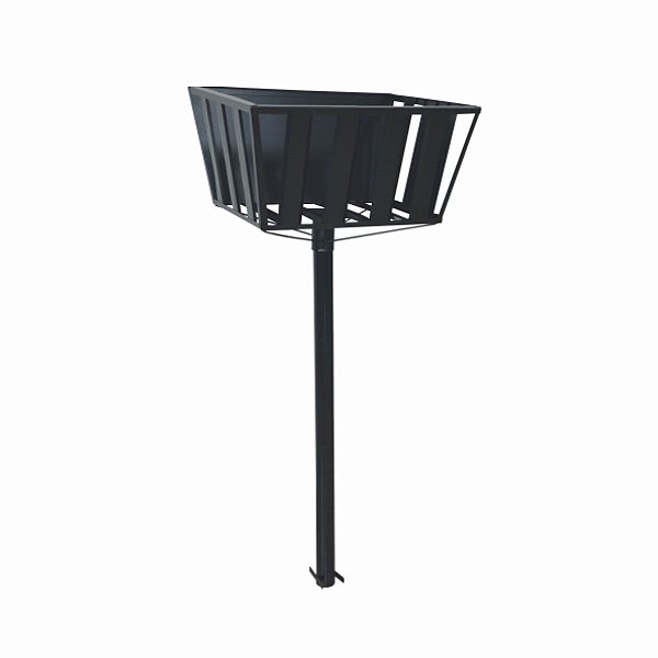 Lixeira em Chapa de Aço com Pedestal