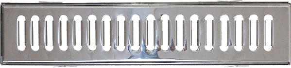 Grelha com Caixilho para Escoamento de Água - Aço Inox 10x50cm