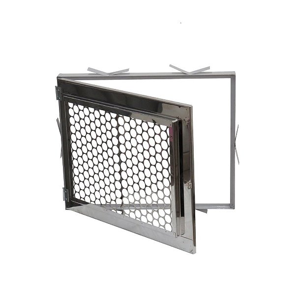 Protetor para Hidrômetro Frente Inox em tela - Embutir 40x50cm