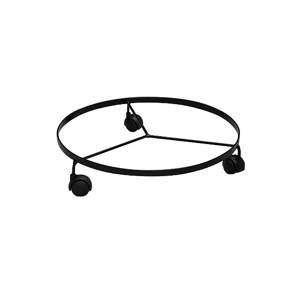 Suporte para Botijão Simples C/ Rodas Preto