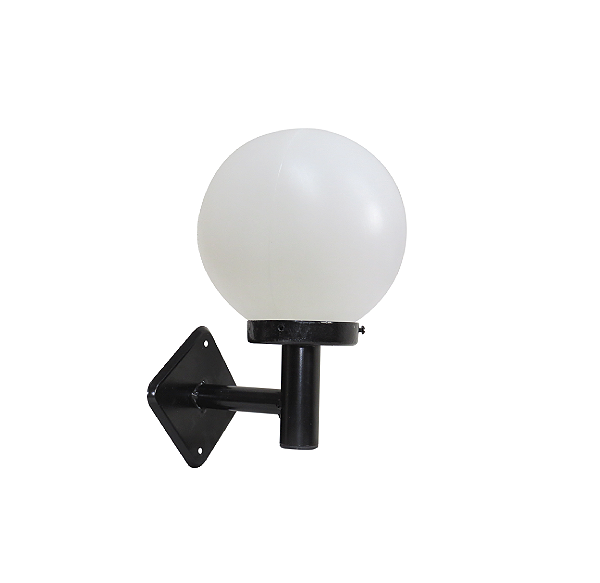 Luminária Globo Pequeno C/ Braço Reto - Preta