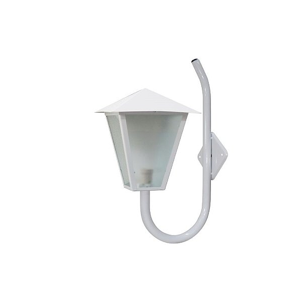 Luminária Romana P/ Parede Braço Curvo - Branca