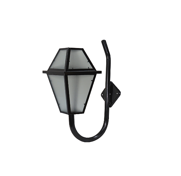 Luminária Imperial P/ Parede Braço Curvo - Preta