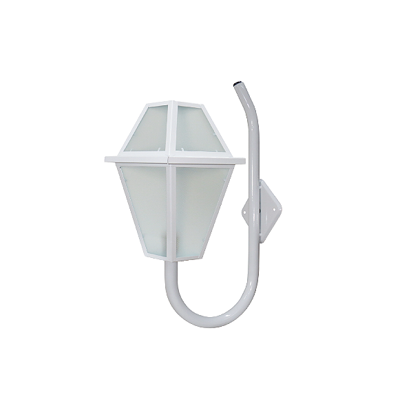 Luminária Imperial P/ Parede Braço Curvo - Branca