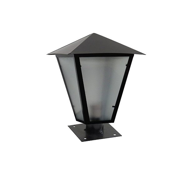 Luminária Romana P/ Parafusar Em Cima do Muro - Preta