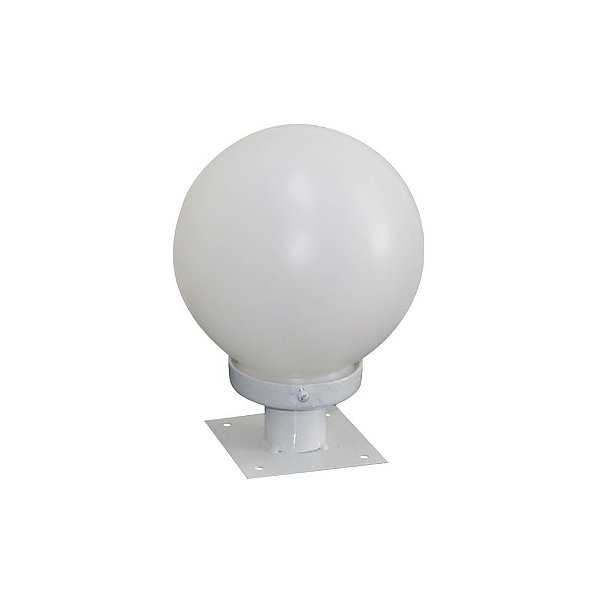 Luminária Globo Pequeno P/ Parafusar Em Cima do Muro - Branca