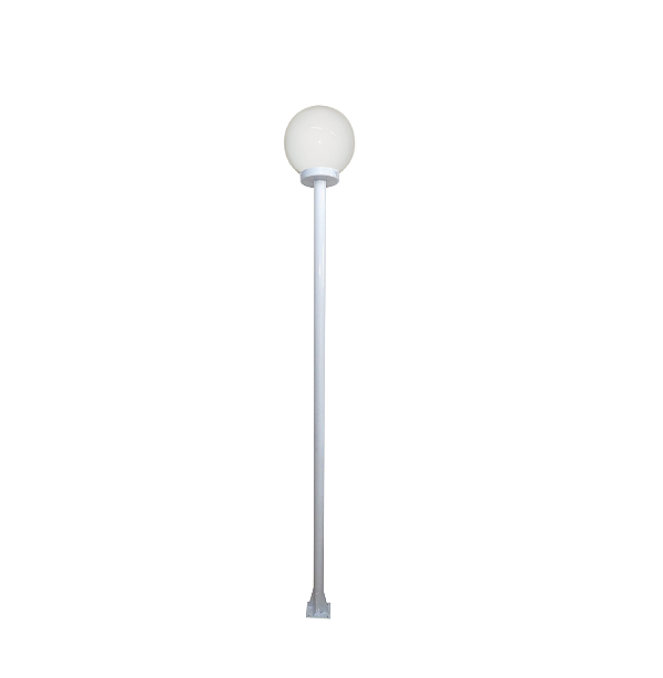 Luminária Globo Grande C/ Poste Branco - 1,50 Metros