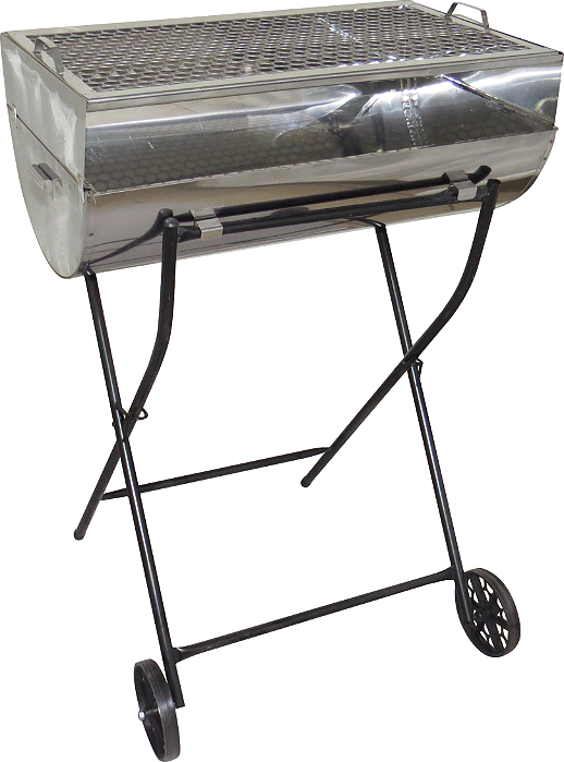 Churrasqueira Grelha Grill Inox Nº1 Com Grelha e Carrinho - Toda em inox