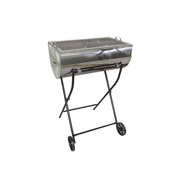 Churrasqueira Grelha Grill Inox Nº1 Com Grelha e Carrinho - Toda em inox
