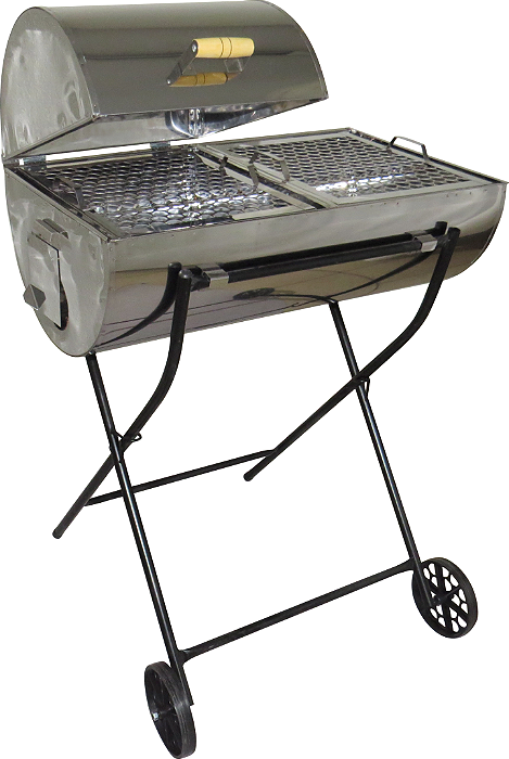 Churrasqueira Brasão Mista Inox com Carrinho e 2 Grelhas
