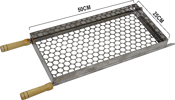 Grelha Aço Inox para Legumes (Tela moeda) 25X50