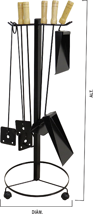 Suporte com Kit - Lareira ou Fogão à lenha
