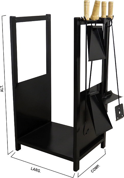 Suporte para lenha com kit - Lareira ou Fogão à lenha