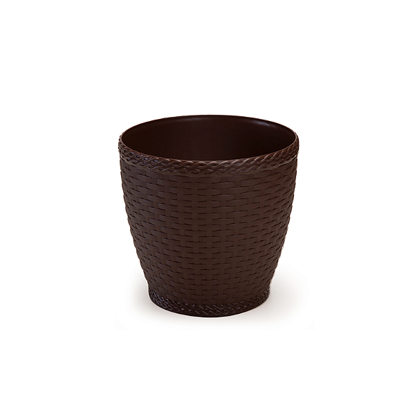Vaso Mini Redondo Rattan 1,8 Lts Coffee