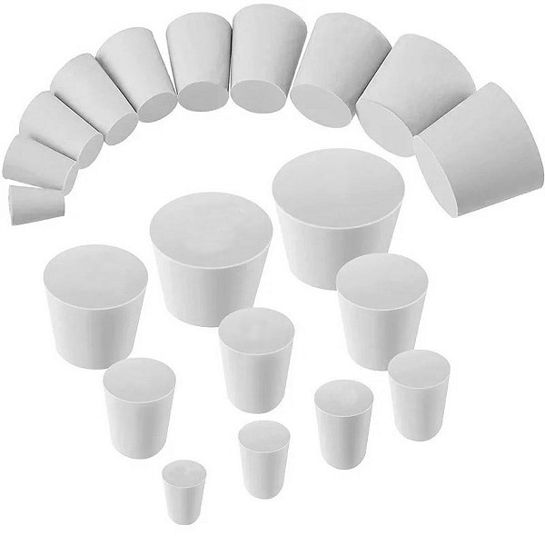 Rolha de Borracha Branca NR08 26x21x32 - 1 unidade