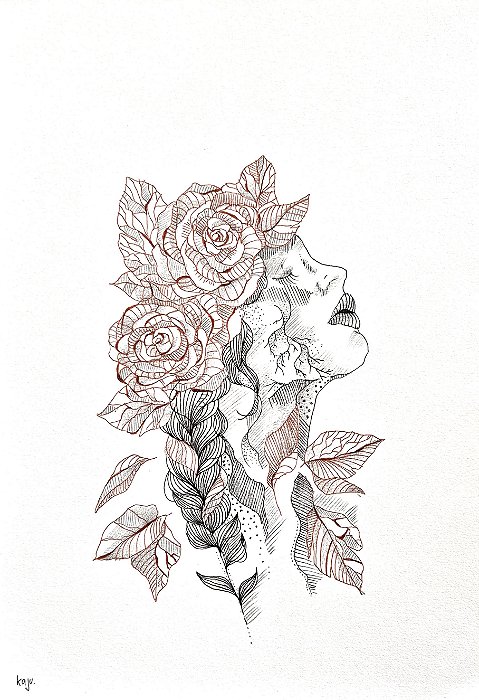 uma alma floresce | A4 | ilustração original